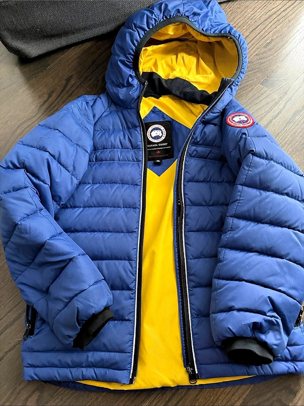 Canada Goose Blue & Yellow Puffer Medium Like New